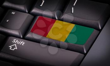 Flag on button keyboard, flag of Guinea