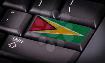 Flag on button keyboard, flag of Guyana