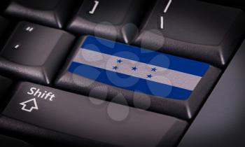 Flag on button keyboard, flag of Honduras