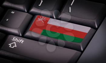 Flag on button keyboard, flag of Oman