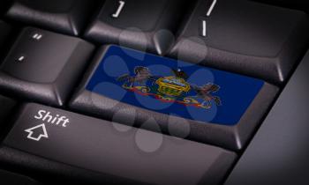 Flag on button keyboard, flag of Pennsylvania