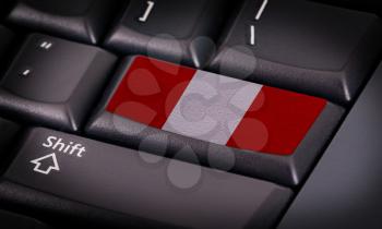 Flag on button keyboard, flag of Peru
