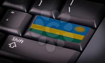 Flag on button keyboard, flag of Rwanda