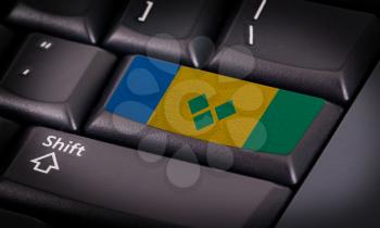 Flag on button keyboard, flag of Saint Vincent and the Grenadines