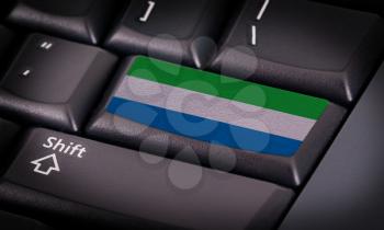 Flag on button keyboard, flag of Sierra Leone