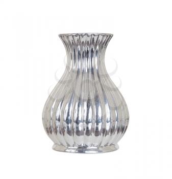 Silver vase isolated on a white background