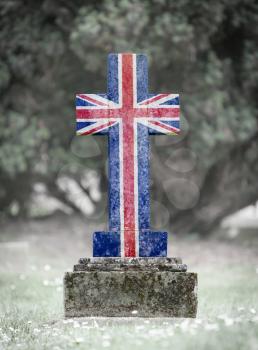 Old weathered gravestone in the cemetery - United Kingdom