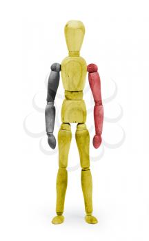 Wood figure mannequin with flag bodypaint on white background - Belgium