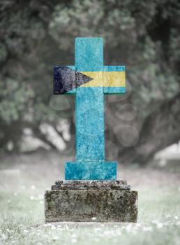 Old weathered gravestone in the cemetery - Bahamas
