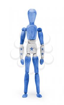 Wood figure mannequin with flag bodypaint on white background - Honduras
