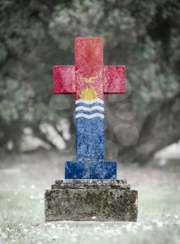 Old weathered gravestone in the cemetery - Kiribati