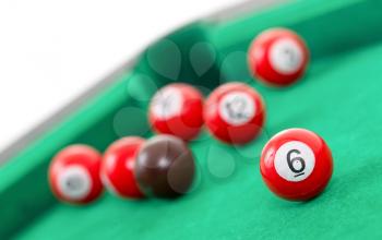 Snooker balls on a green snooker table