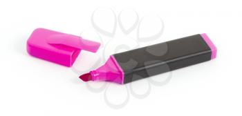 Pink highlighter isolated over a white background