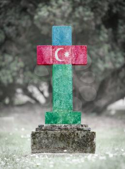Old weathered gravestone in the cemetery - Azerbaijan