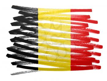 Flag illustration made with pen - Belgium
