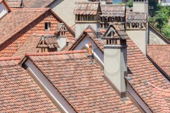 Looking over old rooftops of the city of Bern