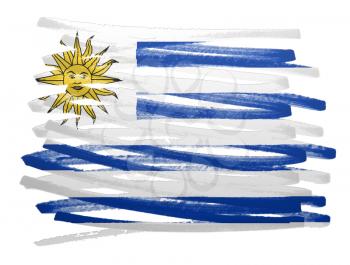 Flag illustration made with pen - Uruguay