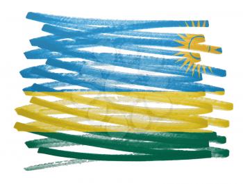 Flag illustration made with pen - Rwanda