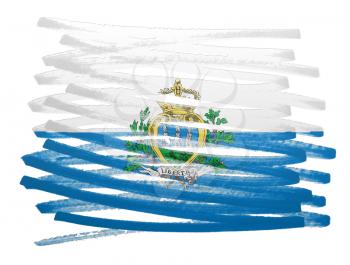 Flag illustration made with pen - San Marino