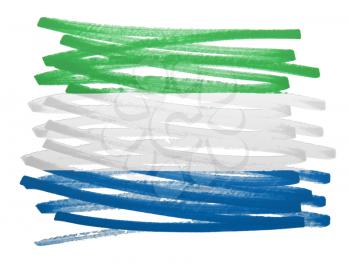 Flag illustration made with pen - Sierra Leone