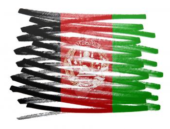 Flag illustration made with pen - Afghanistan