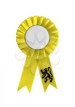 Award ribbon isolated on a white background, Flanders