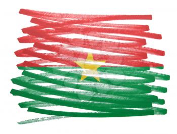 Flag illustration made with pen - Burkina Faso