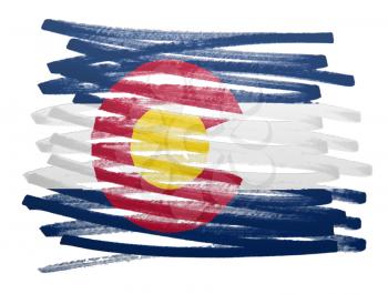 Flag illustration made with pen - Colorado