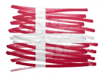 Flag illustration made with pen - Denmark