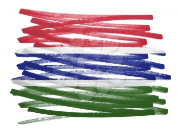Flag illustration made with pen - Gambia