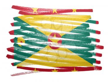 Flag illustration made with pen - Grenada