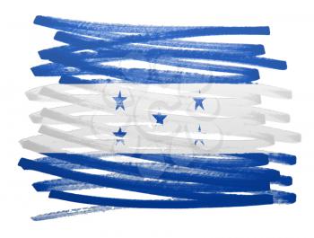 Flag illustration made with pen - Honduras