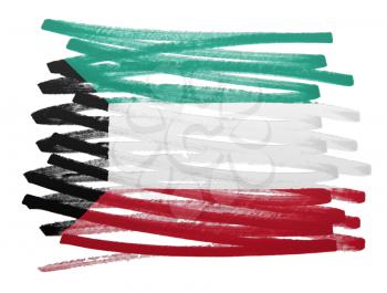 Flag illustration made with pen - Kuwait