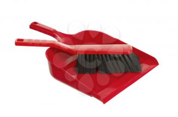 Cleaning set of dust pan and brush