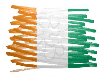 Flag illustration made with pen - Ivory Coast
