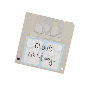 Floppy Disk - Tachnology from the past, isolated on white - Cloud, disk 1 of many