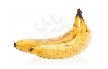 Bunch of over ripe bananas, isolated on white