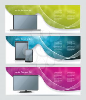 Royalty Free Clipart Image of Banners With Technology