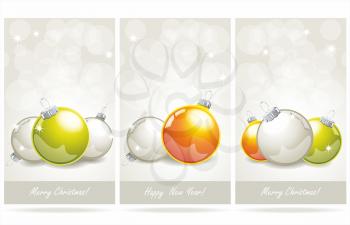 Christmas banners with glass balls