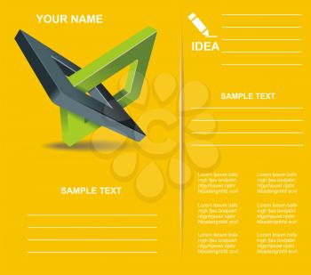 Brochure design  with orthogonal rhomb symbols.