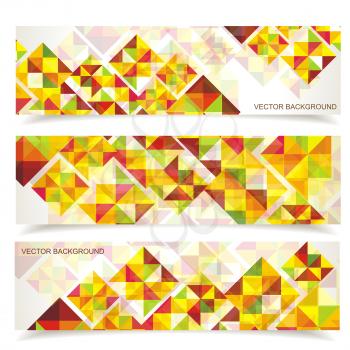 Vector colorful mosaic pattern design. Abstract, geometric backgrounds. 