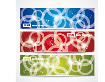 abstract colorful header set vector design 