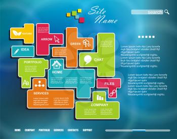 Corporate Website template. Creative Multifunctional Media design. Mobile interface.