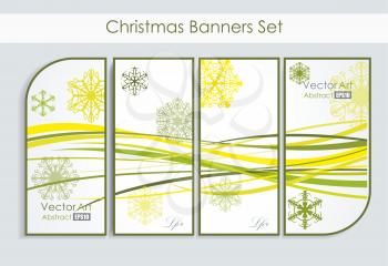 modern banners with snowflakes, vector illustration 