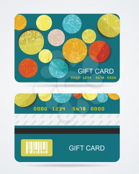 Collection of gift cards with circles. Vector background