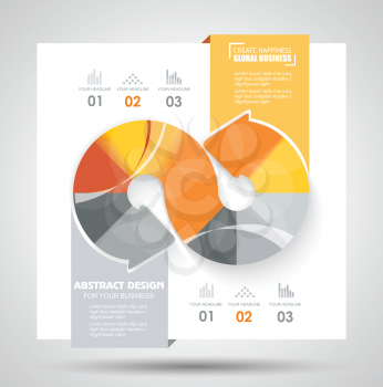 Vector brochure template design with arrows elements.