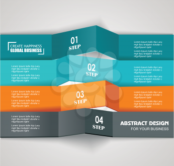 Design color number banners template for info graphic or website layout. Vector.