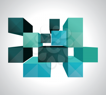 Colorful 3d Cubes background - Vector Design Concept 
