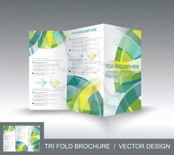 Vector brochure template design with 3d glass circles elements.