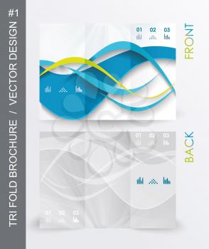 tri fold business brochure template, vector